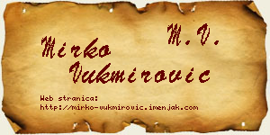 Mirko Vukmirović vizit kartica